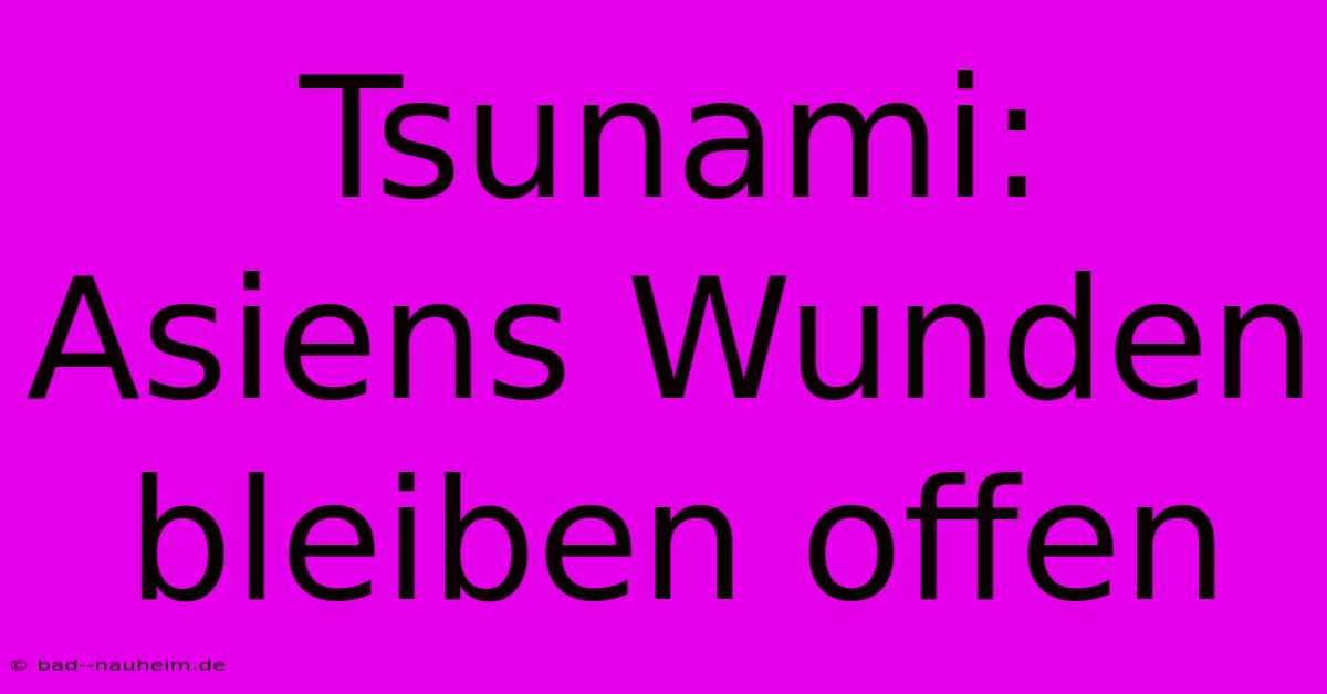 Tsunami: Asiens Wunden Bleiben Offen