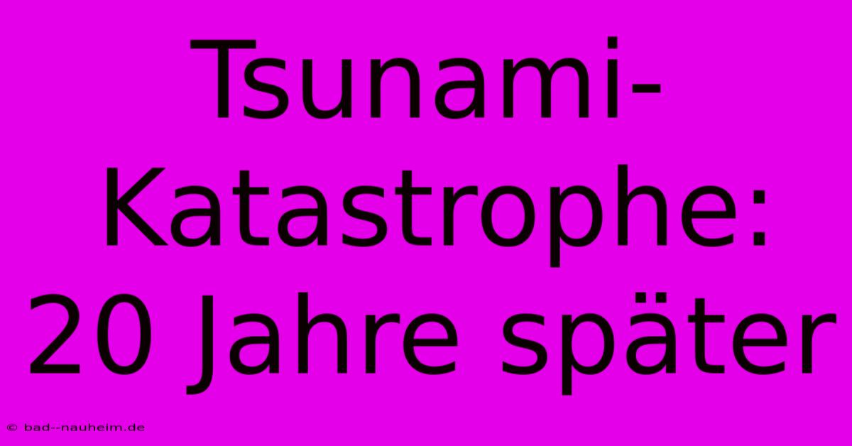 Tsunami-Katastrophe: 20 Jahre Später