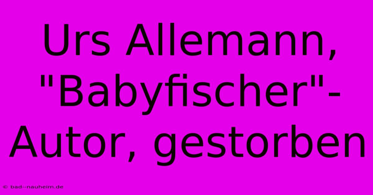 Urs Allemann, 