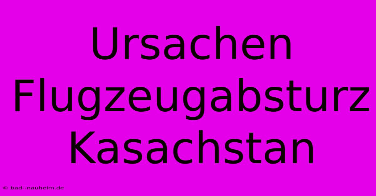 Ursachen Flugzeugabsturz Kasachstan