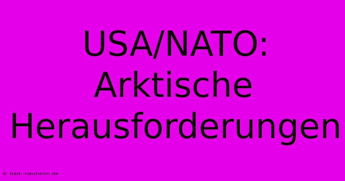 USA/NATO: Arktische Herausforderungen