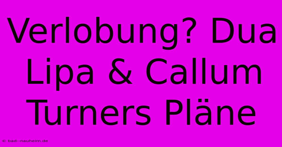 Verlobung? Dua Lipa & Callum Turners Pläne