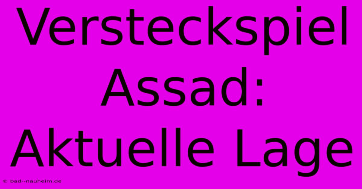 Versteckspiel Assad: Aktuelle Lage