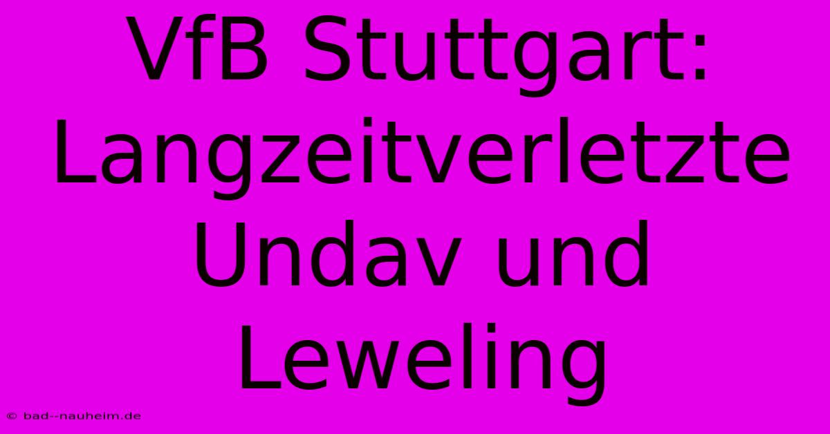 VfB Stuttgart: Langzeitverletzte Undav Und Leweling