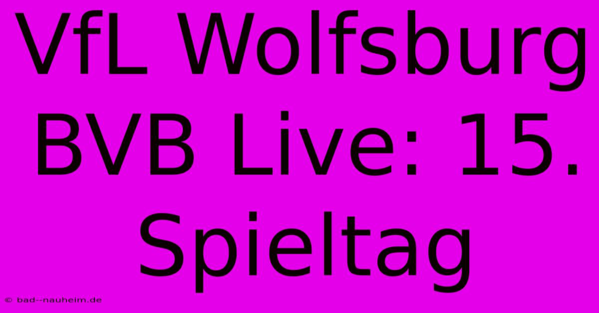 VfL Wolfsburg BVB Live: 15. Spieltag