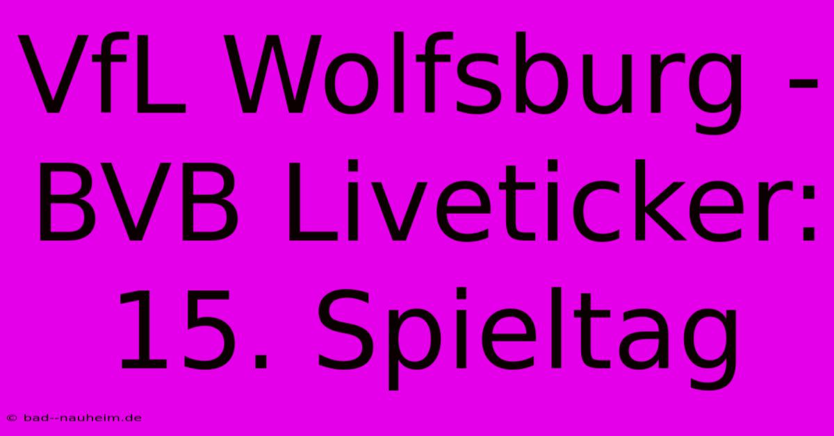 VfL Wolfsburg - BVB Liveticker: 15. Spieltag