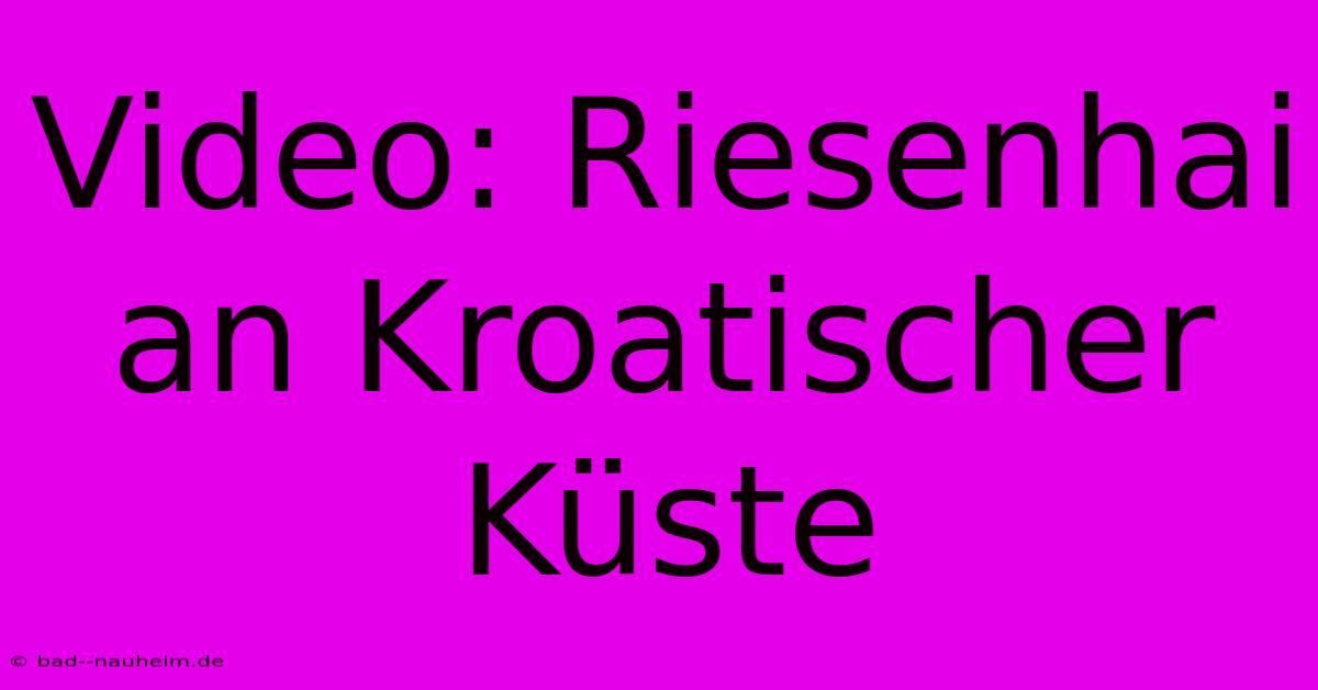 Video: Riesenhai An Kroatischer Küste