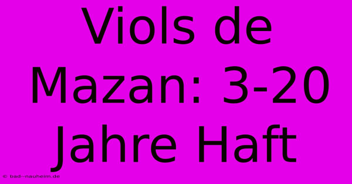 Viols De Mazan: 3-20 Jahre Haft