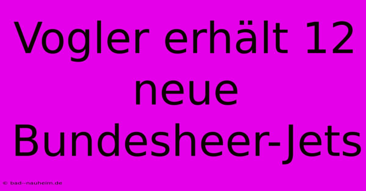 Vogler Erhält 12 Neue Bundesheer-Jets