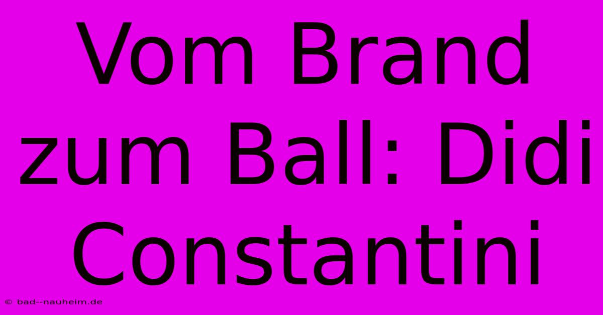 Vom Brand Zum Ball: Didi Constantini