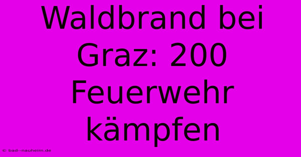 Waldbrand Bei Graz: 200 Feuerwehr Kämpfen