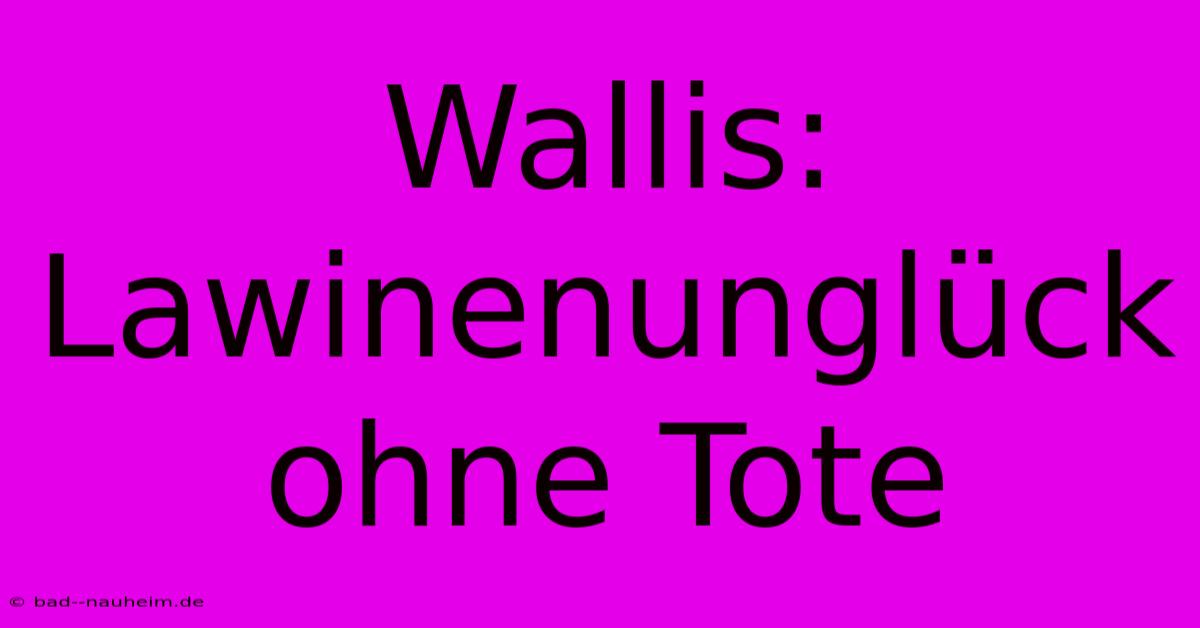 Wallis: Lawinenunglück Ohne Tote