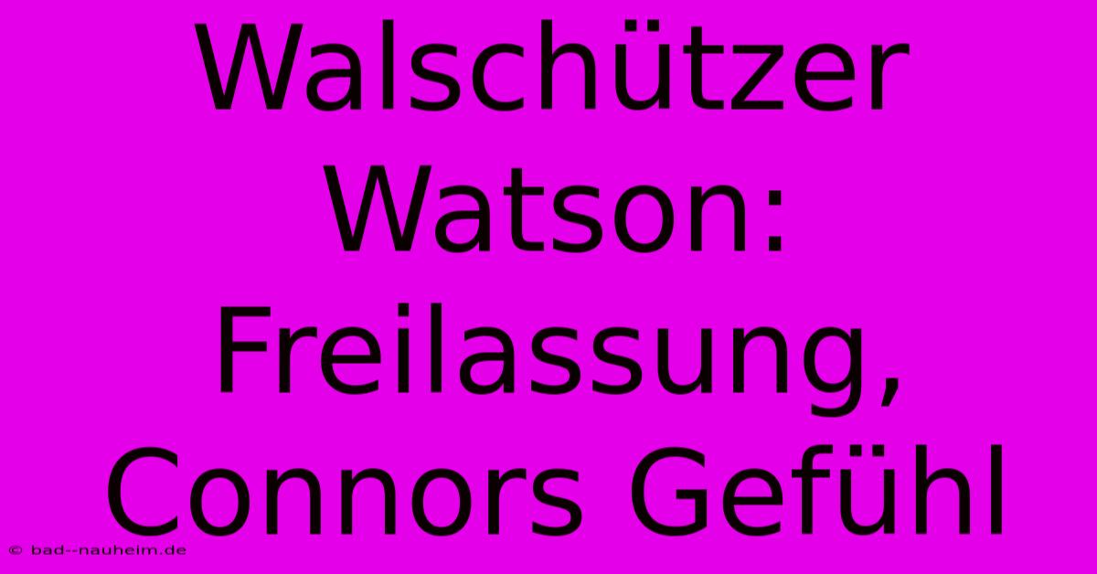 Walschützer Watson: Freilassung, Connors Gefühl