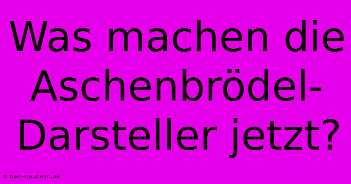 Was Machen Die Aschenbrödel-Darsteller Jetzt?