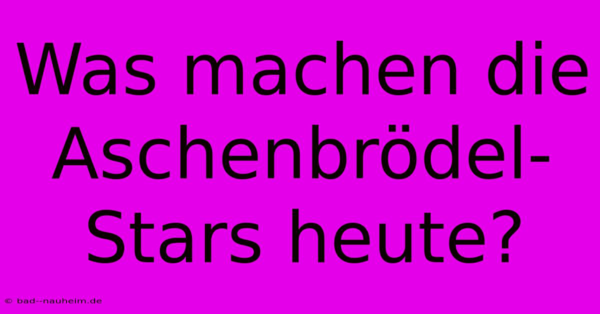 Was Machen Die Aschenbrödel-Stars Heute?