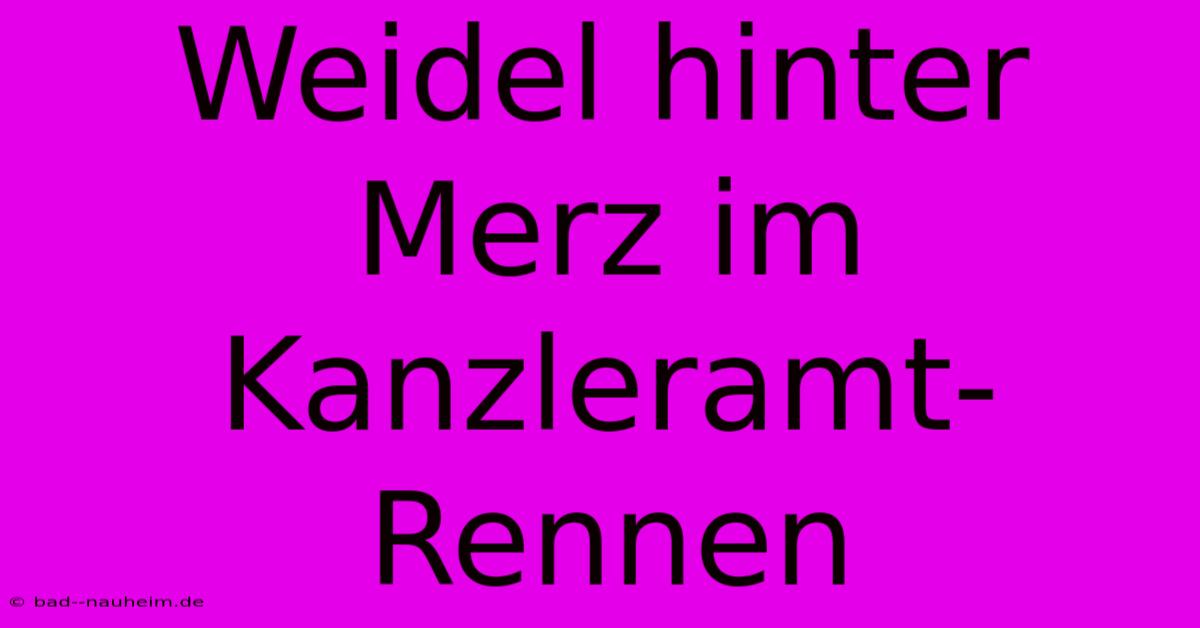 Weidel Hinter Merz Im Kanzleramt-Rennen