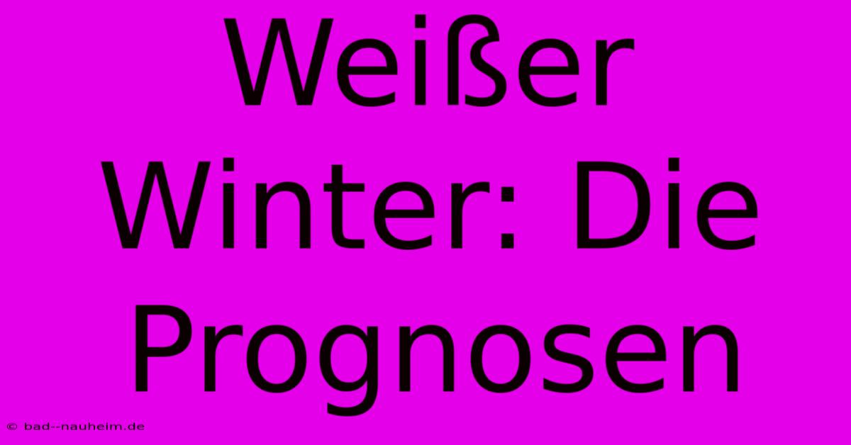 Weißer Winter: Die Prognosen