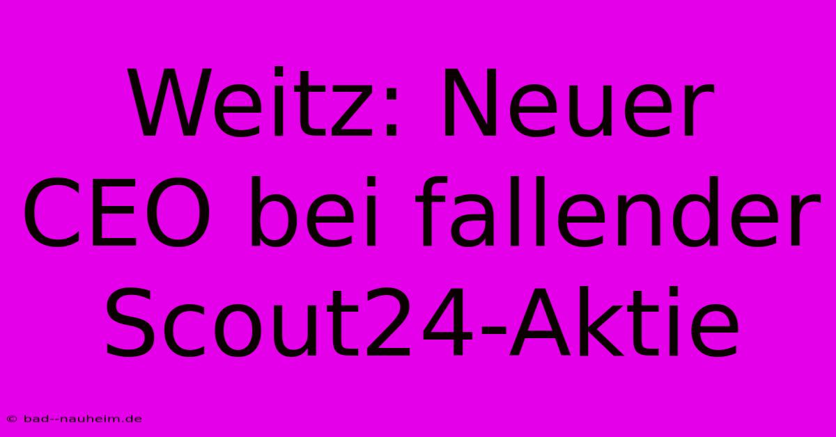 Weitz: Neuer CEO Bei Fallender Scout24-Aktie