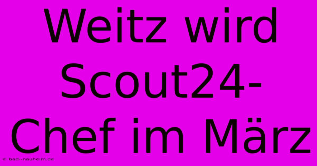 Weitz Wird Scout24-Chef Im März