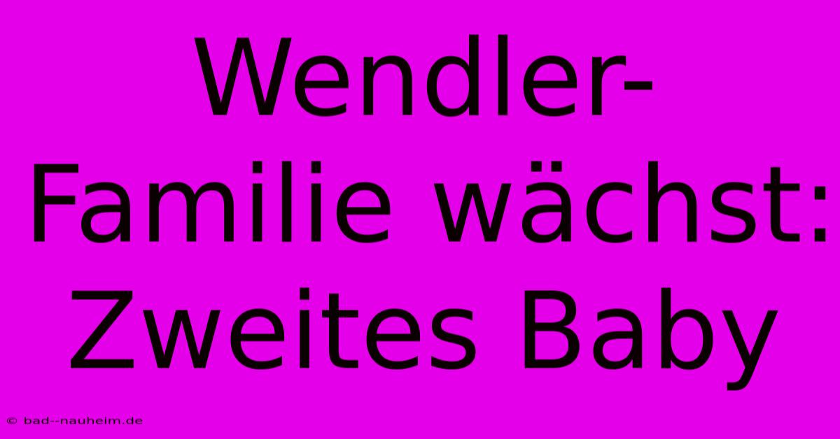 Wendler-Familie Wächst: Zweites Baby