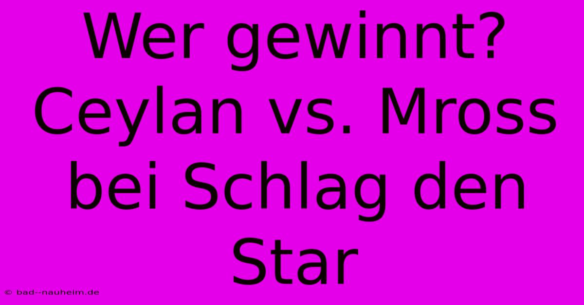 Wer Gewinnt? Ceylan Vs. Mross Bei Schlag Den Star