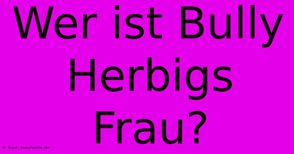 Wer Ist Bully Herbigs Frau?