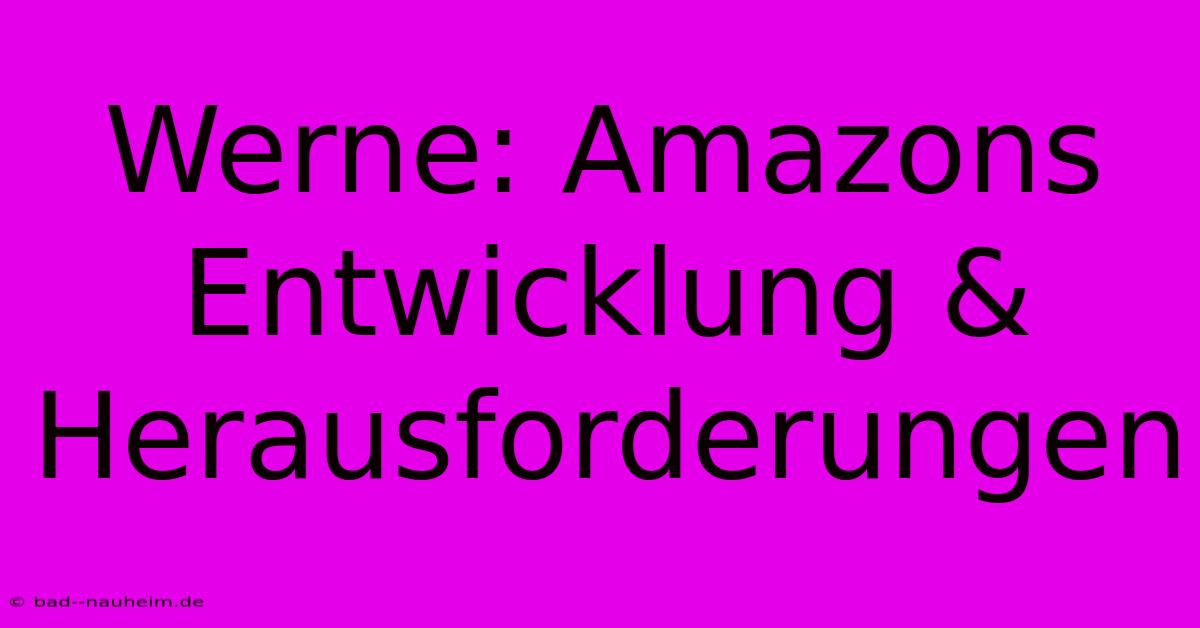 Werne: Amazons Entwicklung & Herausforderungen