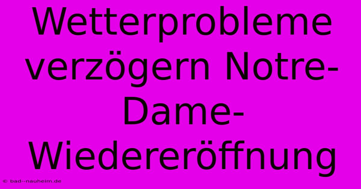 Wetterprobleme Verzögern Notre-Dame-Wiedereröffnung