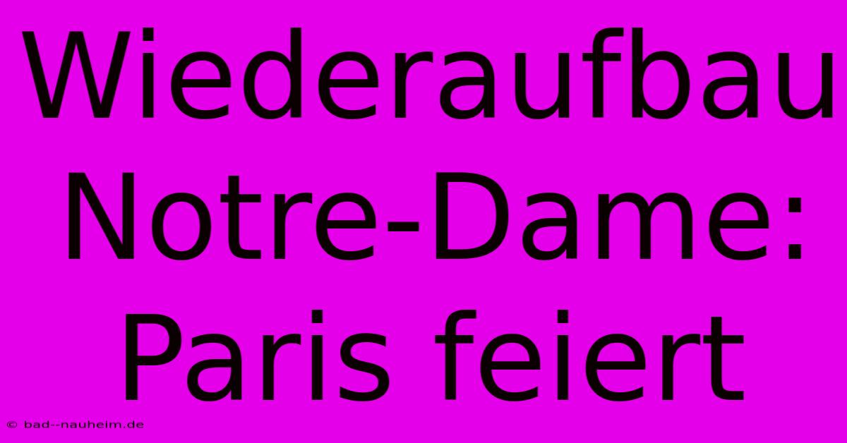 Wiederaufbau Notre-Dame: Paris Feiert