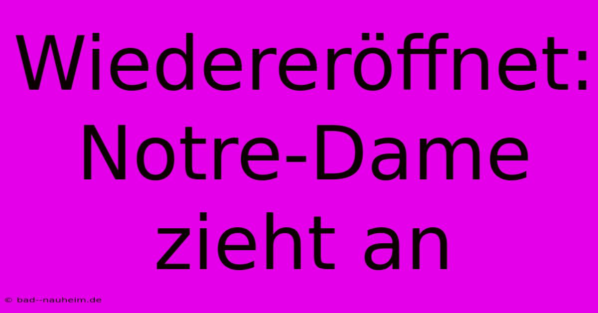 Wiedereröffnet: Notre-Dame Zieht An