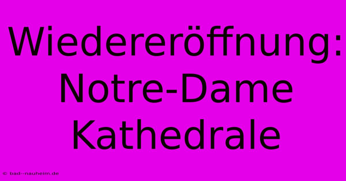 Wiedereröffnung: Notre-Dame Kathedrale