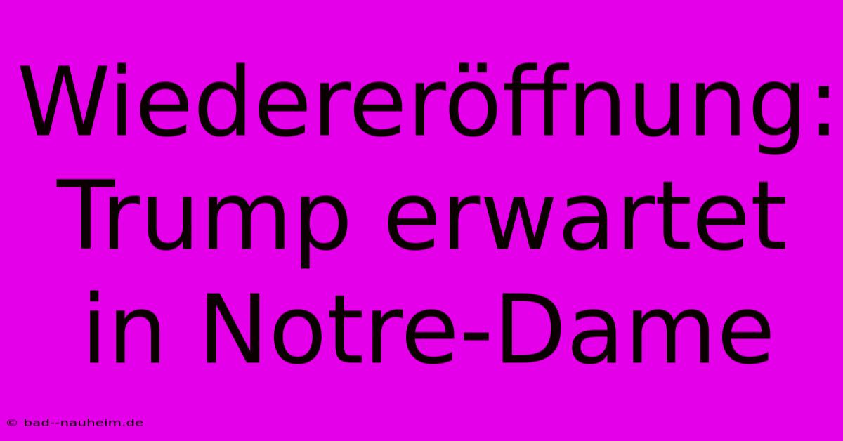 Wiedereröffnung: Trump Erwartet In Notre-Dame