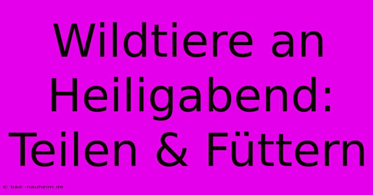 Wildtiere An Heiligabend: Teilen & Füttern