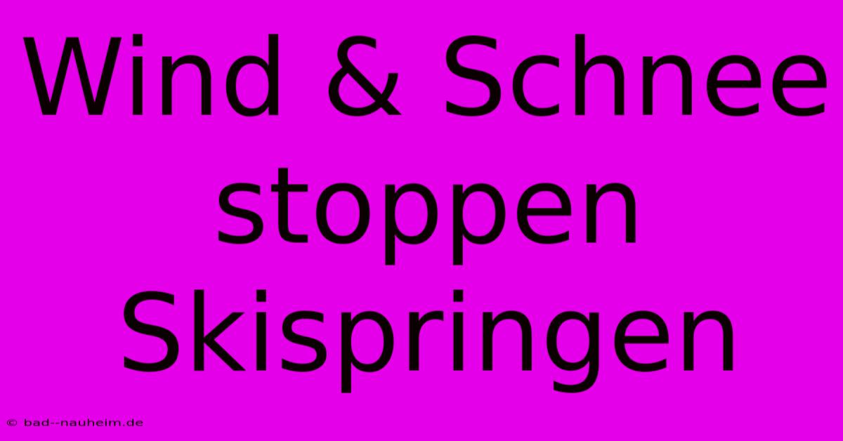 Wind & Schnee Stoppen Skispringen