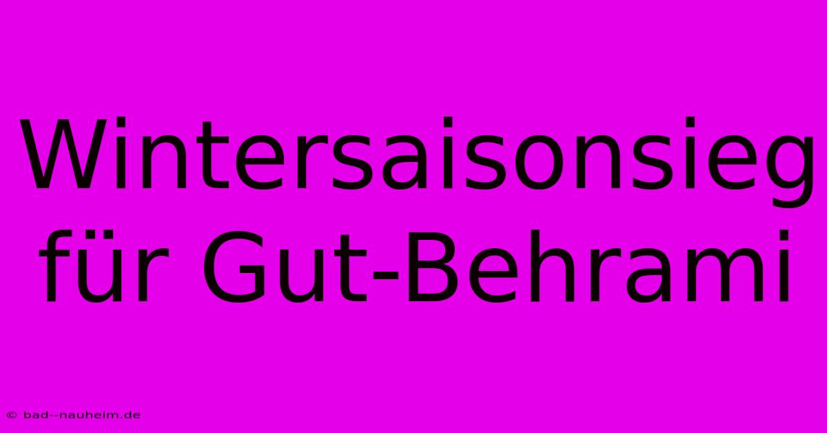 Wintersaisonsieg Für Gut-Behrami