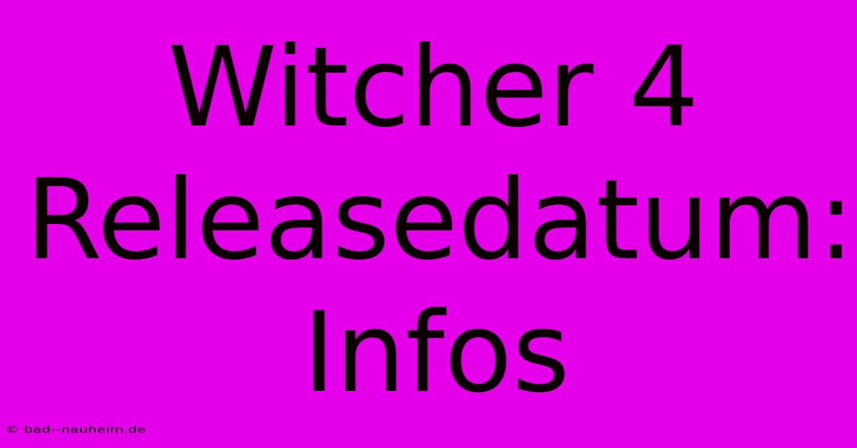 Witcher 4 Releasedatum: Infos