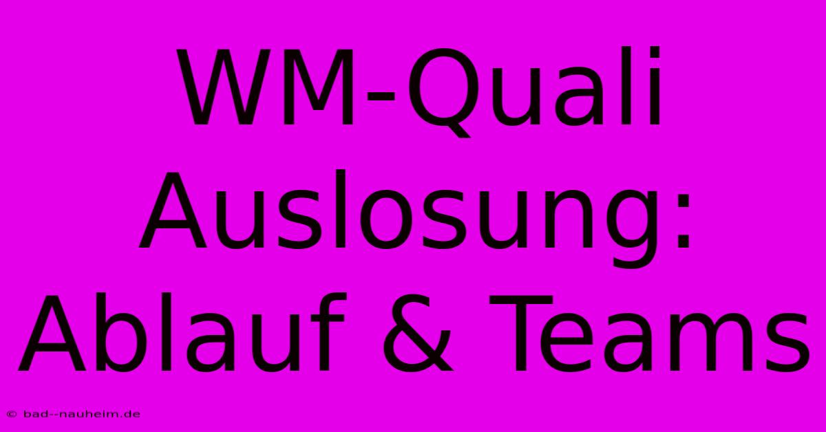 WM-Quali Auslosung: Ablauf & Teams