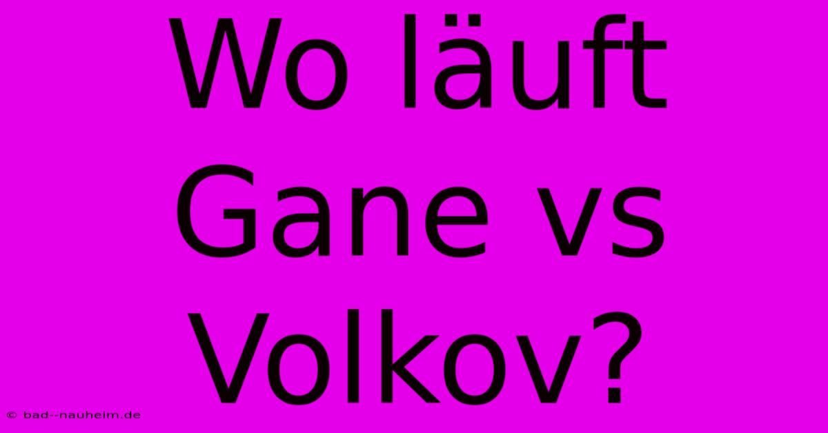 Wo Läuft Gane Vs Volkov?