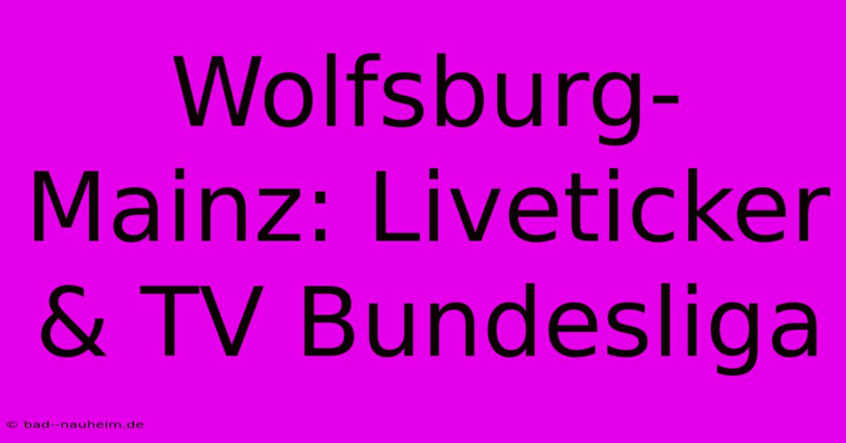 Wolfsburg-Mainz: Liveticker & TV Bundesliga