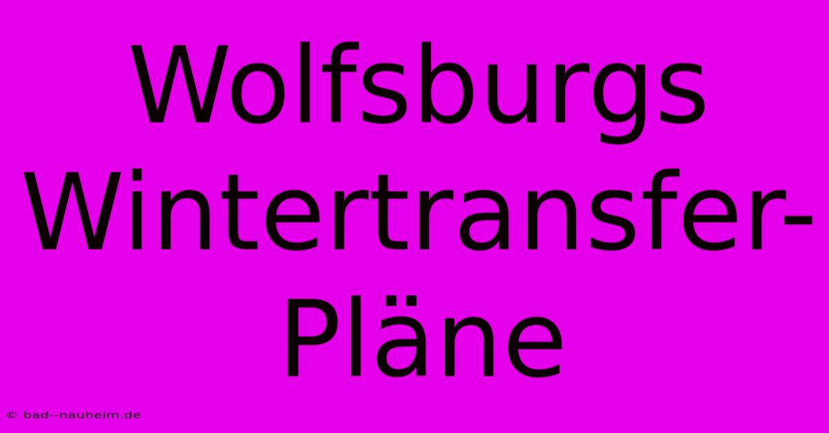 Wolfsburgs Wintertransfer-Pläne