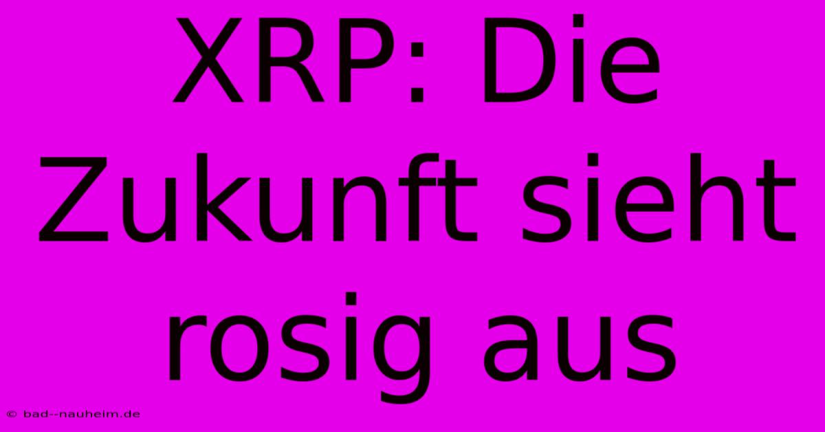 XRP: Die Zukunft Sieht Rosig Aus