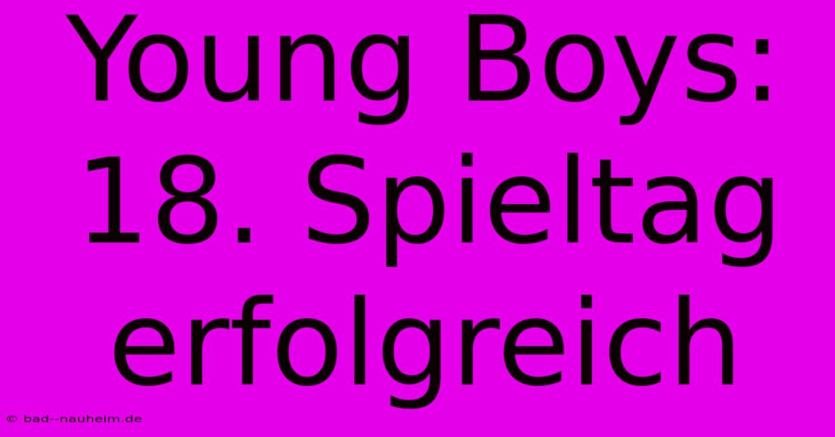 Young Boys: 18. Spieltag Erfolgreich