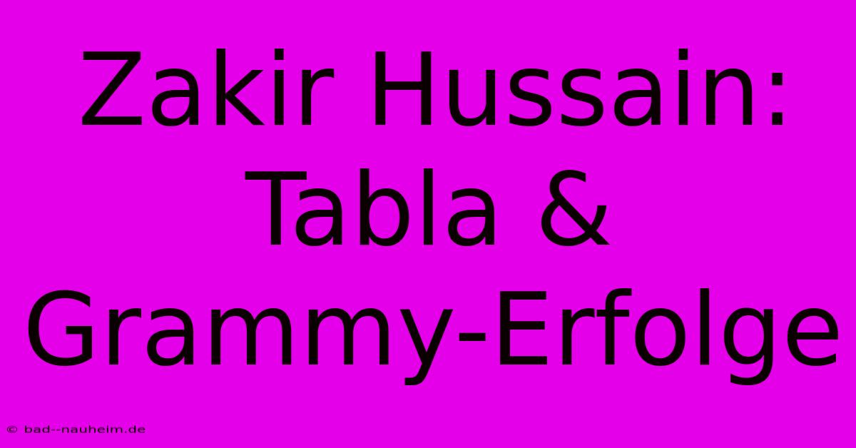 Zakir Hussain: Tabla & Grammy-Erfolge