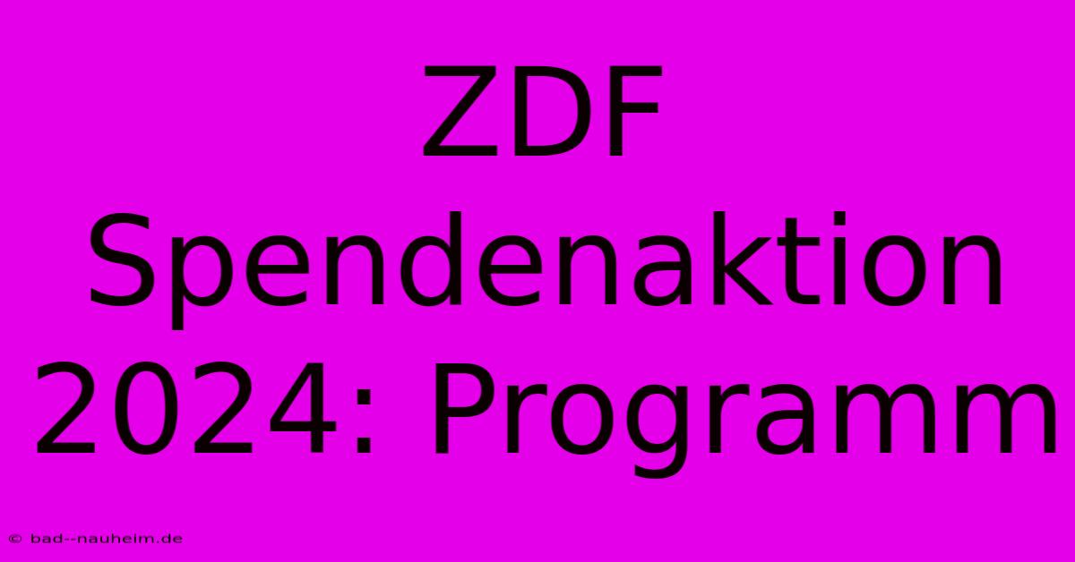 ZDF Spendenaktion 2024: Programm