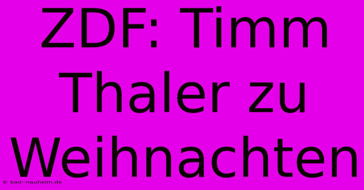 ZDF: Timm Thaler Zu Weihnachten