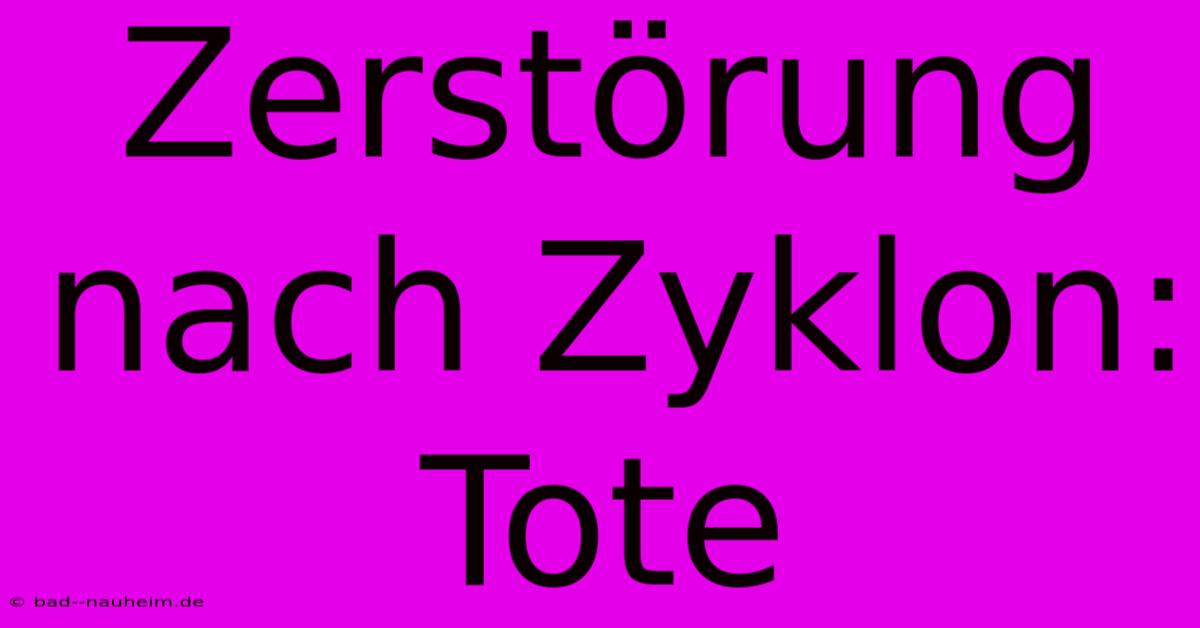 Zerstörung Nach Zyklon: Tote