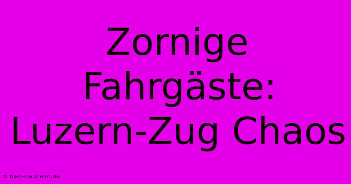 Zornige Fahrgäste: Luzern-Zug Chaos