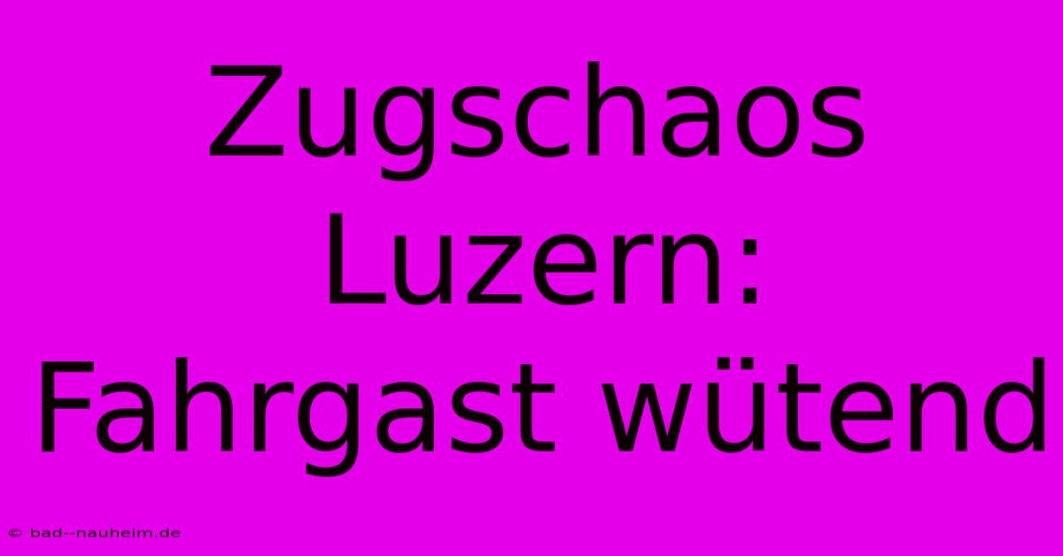 Zugschaos Luzern: Fahrgast Wütend