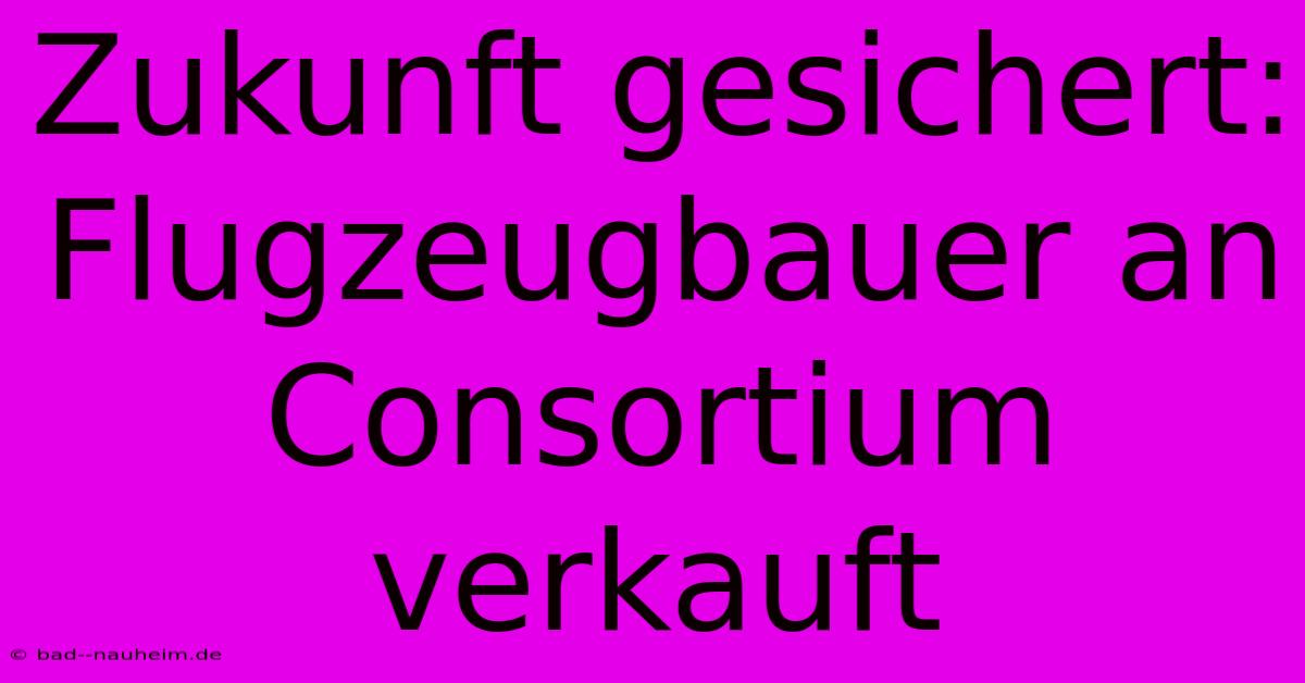 Zukunft Gesichert: Flugzeugbauer An Consortium Verkauft