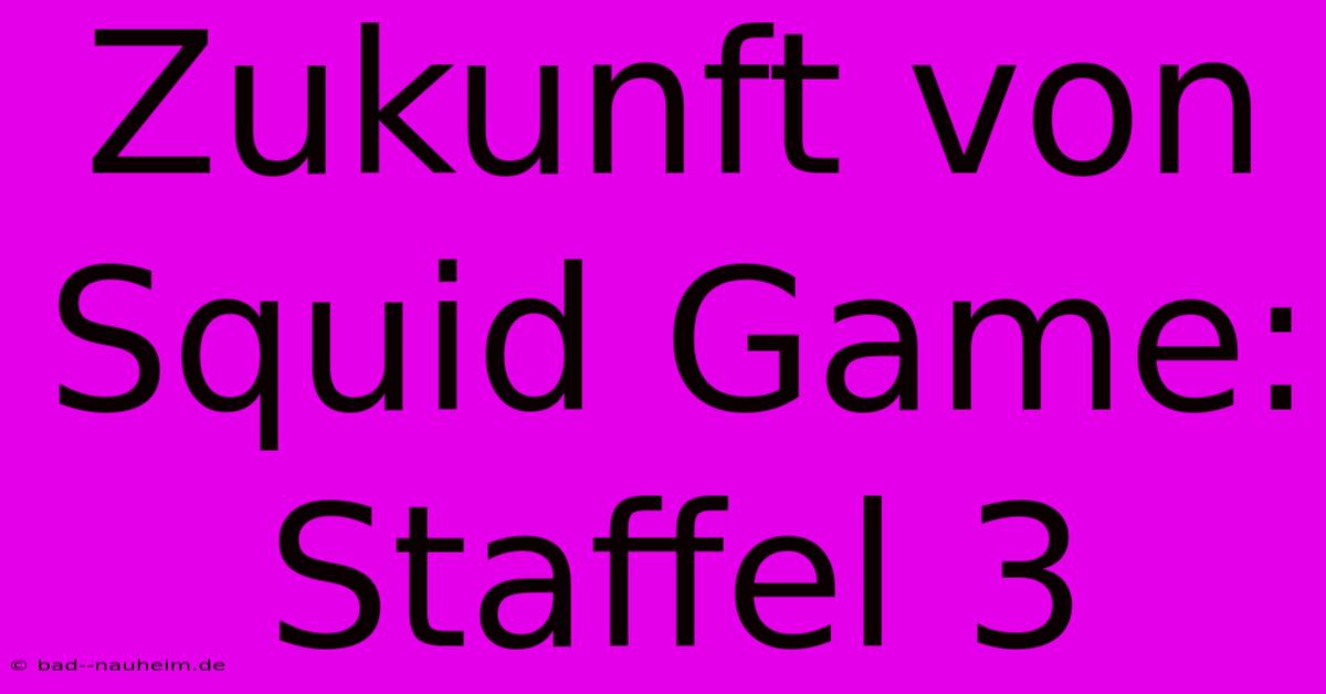 Zukunft Von Squid Game: Staffel 3